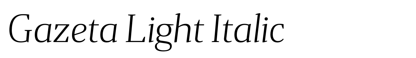 Gazeta Light Italic