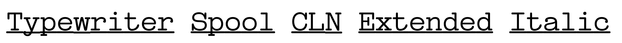 Typewriter Spool CLN Extended Italic image