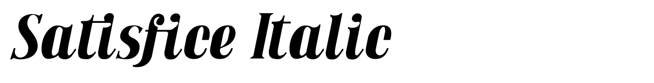 Satisfice Italic