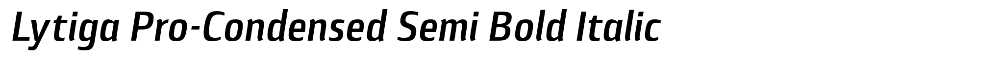Lytiga Pro-Condensed Semi Bold Italic image