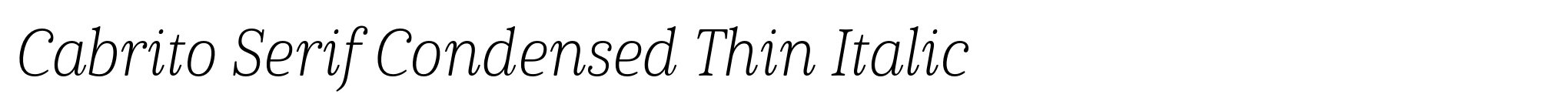 Cabrito Serif Condensed Thin Italic image