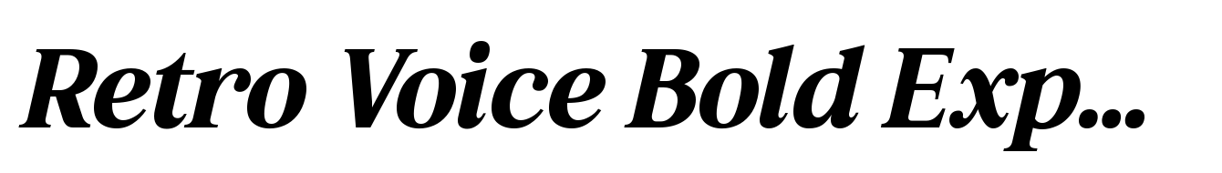 Retro Voice Bold Expanded Two Italic