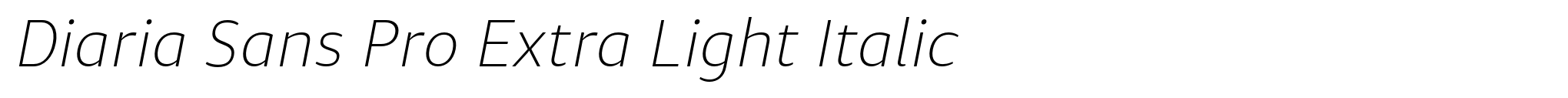Diaria Sans Pro Extra Light Italic image