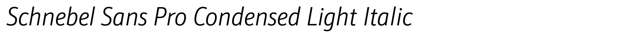 Schnebel Sans Pro Condensed Light Italic image