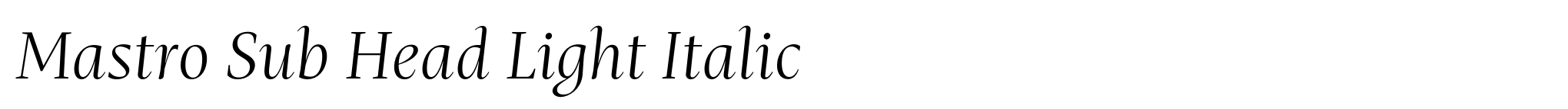 Mastro Sub Head Light Italic image