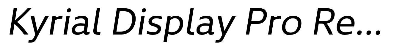 Kyrial Display Pro Regular Italic