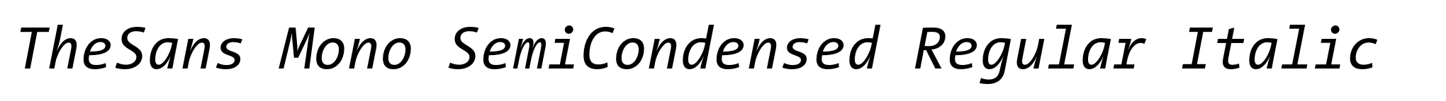 TheSans Mono SemiCondensed Regular Italic image