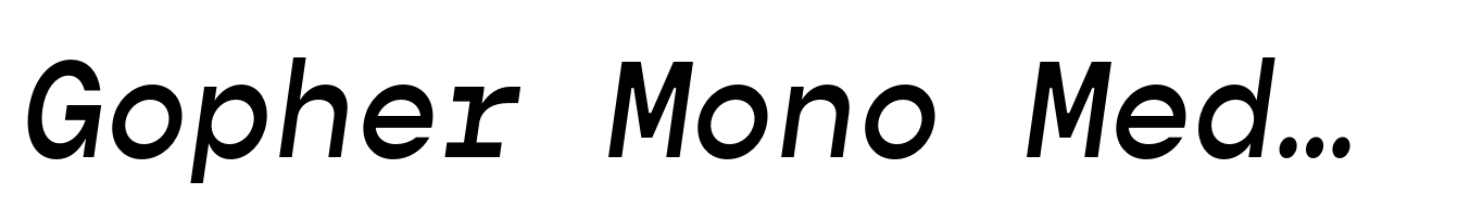 Gopher Mono Medium Italic