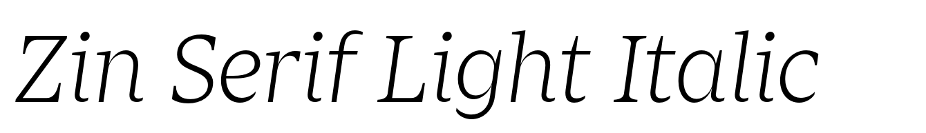 Zin Serif Light Italic