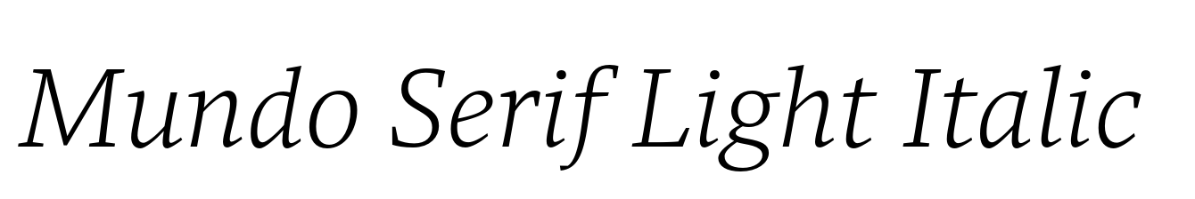 Mundo Serif Light Italic