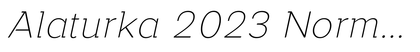 Alaturka 2023 Normal Thin Italic