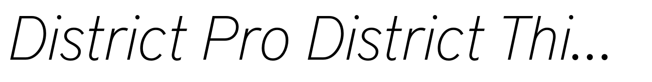 District Pro District Thin Italic