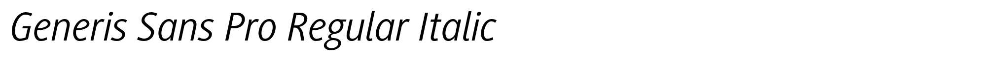 Generis Sans Pro Regular Italic image