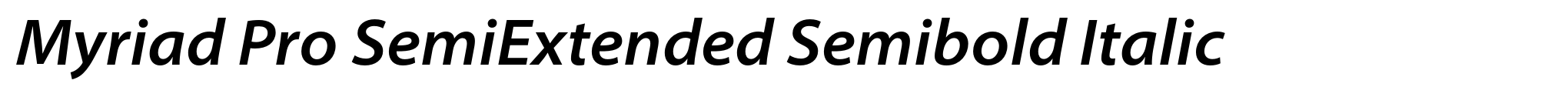 Myriad Pro SemiExtended Semibold Italic image