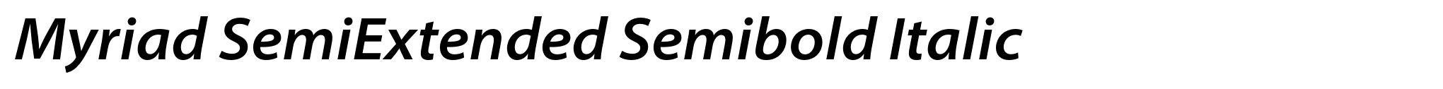 Myriad SemiExtended Semibold Italic image