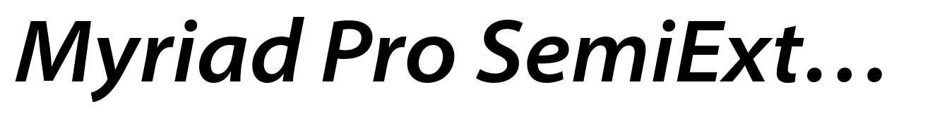 Myriad Pro SemiExtended Semibold Italic