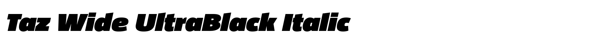 Taz Wide UltraBlack Italic image