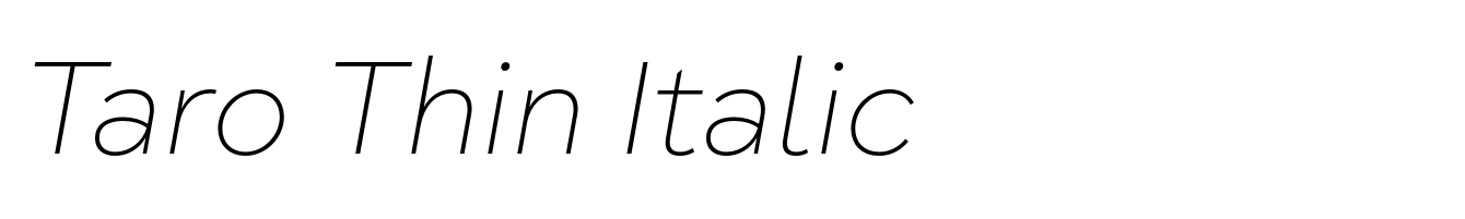 Taro Thin Italic