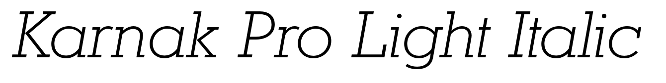 Karnak Pro Light Italic