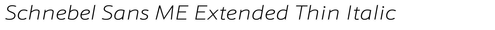 Schnebel Sans ME Extended Thin Italic image