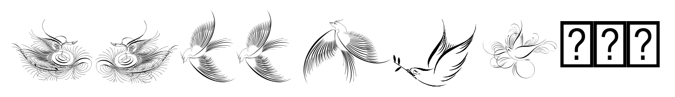 Calligraphic Birds Two