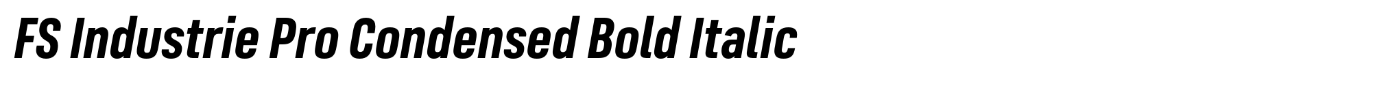 FS Industrie Pro Condensed Bold Italic image