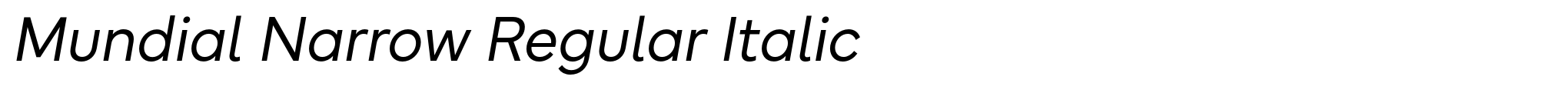 Mundial Narrow Regular Italic image