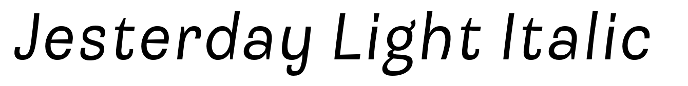 Jesterday Light Italic