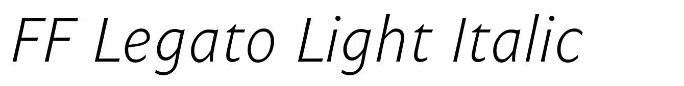 FF Legato Light Italic