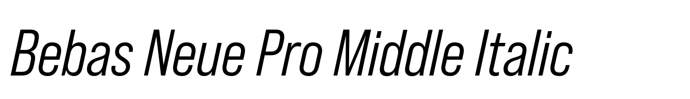Bebas Neue Pro Middle Italic