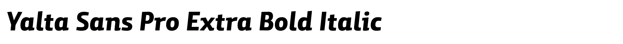 Yalta Sans Pro Extra Bold Italic image