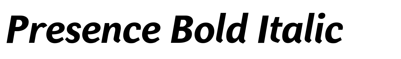 Presence Bold Italic