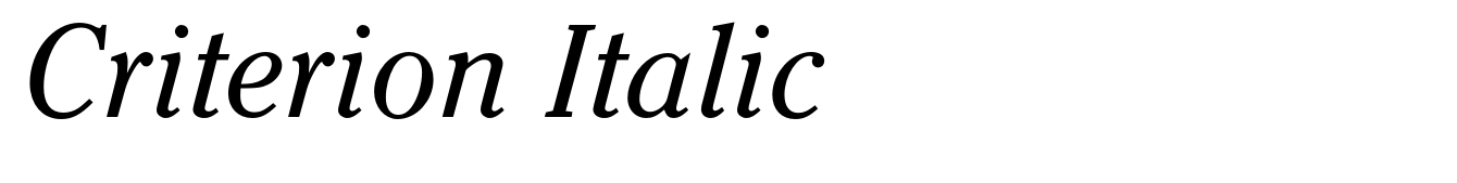 Criterion Italic
