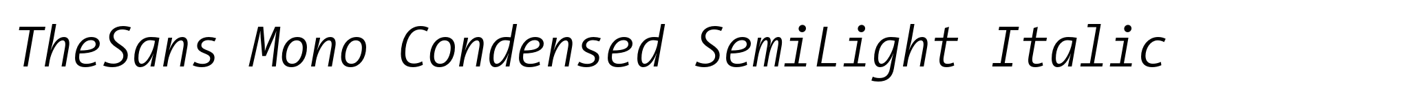 TheSans Mono Condensed SemiLight Italic image