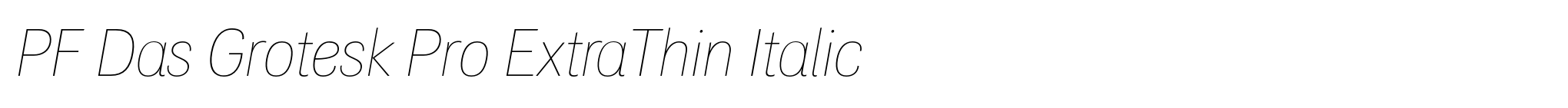 PF Das Grotesk Pro ExtraThin Italic image