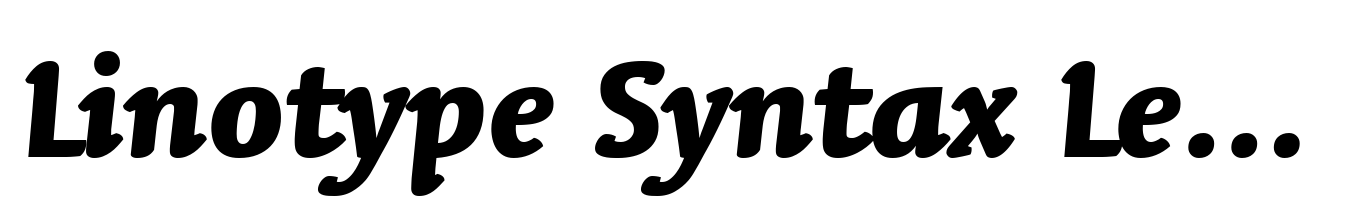 Linotype Syntax Letter Heavy Italic OsF