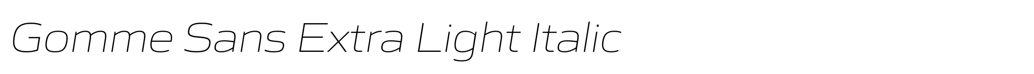 Gomme Sans Extra Light Italic image