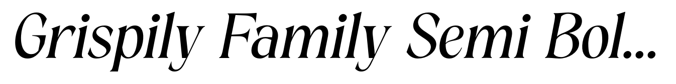 Grispily Family Semi Bold Slant