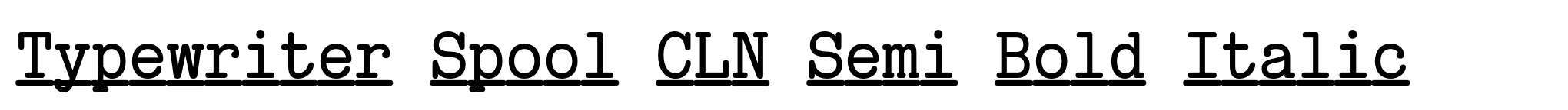 Typewriter Spool CLN Semi Bold Italic image