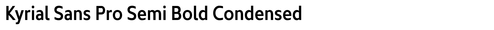 Kyrial Sans Pro Semi Bold Condensed image