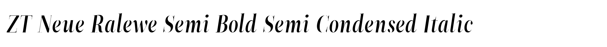 ZT Neue Ralewe Semi Bold Semi Condensed Italic image