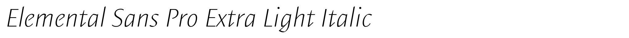 Elemental Sans Pro Extra Light Italic image