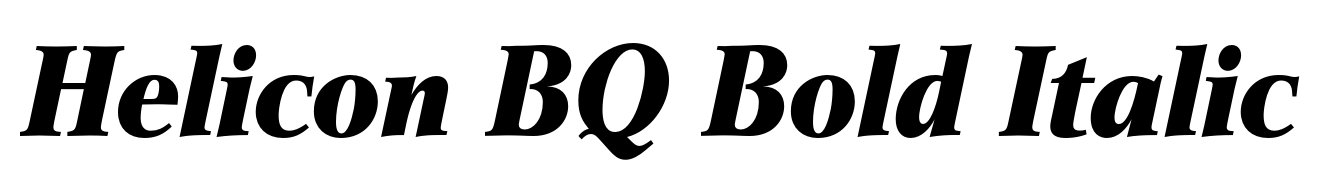 Helicon BQ Bold Italic