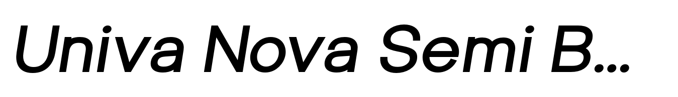 Univa Nova Semi Bold Italic