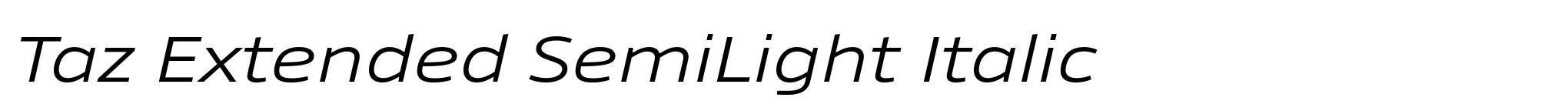 Taz Extended SemiLight Italic image