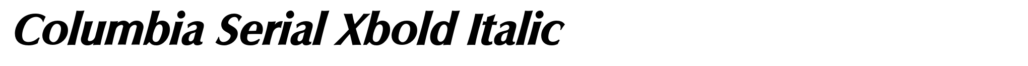 Columbia Serial Xbold Italic image