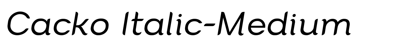 Cacko Italic-Medium
