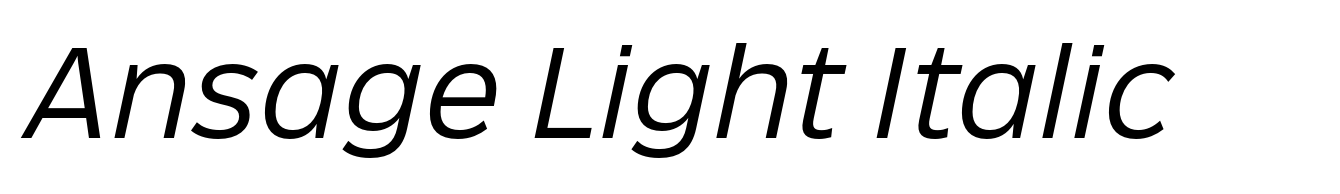 Ansage Light Italic