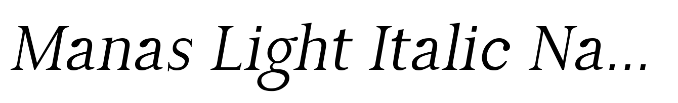 Manas Light Italic Narrow