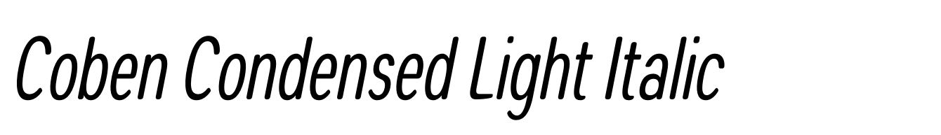 Coben Condensed Light Italic